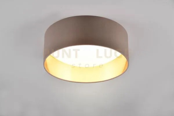 Locarno plafoniera led 12w  1160lm, 3000k con paralume tortora d.30cm