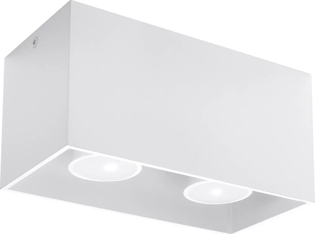 Applique Rettangolare da soffitto 2xGU10 QUAD in alluminio