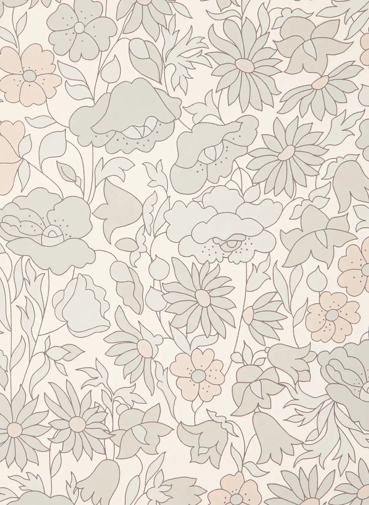 Liberty Tapete Poppy Meadowfield - Pewter