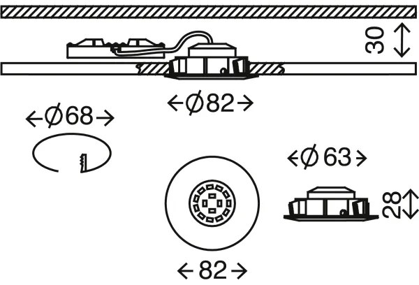 Briloner 7209-019 - Faretto LED da incasso per bagno ATTACH LED/5W/230V IP23