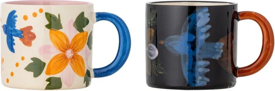 Tazze in set nere/beige in ceramica 2 pz 300 ml Maricala – Bloomingville