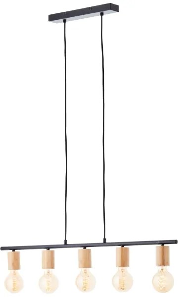 Brilliant - Lampadario a sospensione KERRY su cavo 5xE27/40W/230V nero/bambù