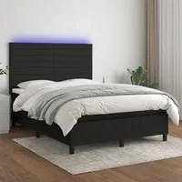 Letto a Molle con Materasso e LED Nero 140x200 cm in Tessuto 3134959