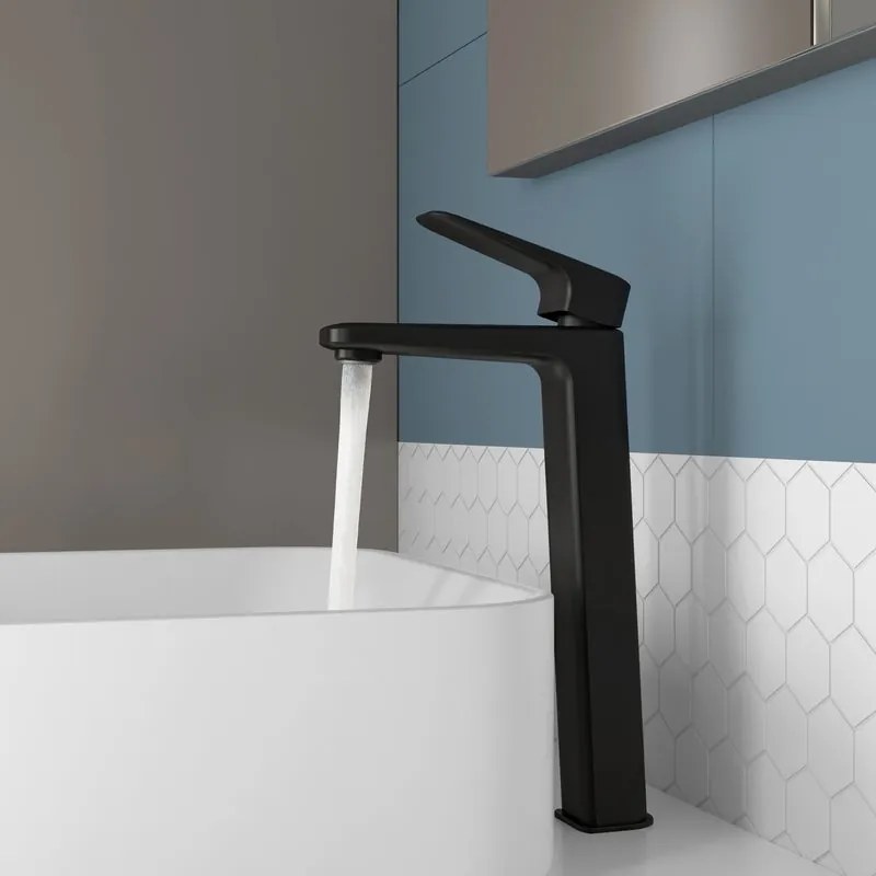 Rubinetto per lavabo REMIX nero opaco SENSEA H 33 cm