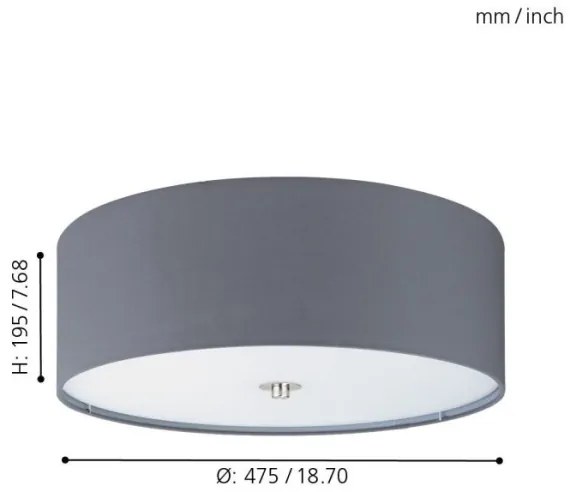 Eglo 94921 - Plafoniera PASTERI 3xE27/25W/230V