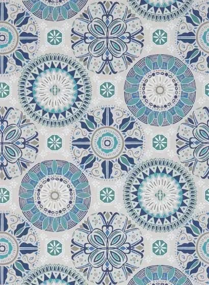 Osborne & Little Carta da parati Rosetta - Grey/ Blue