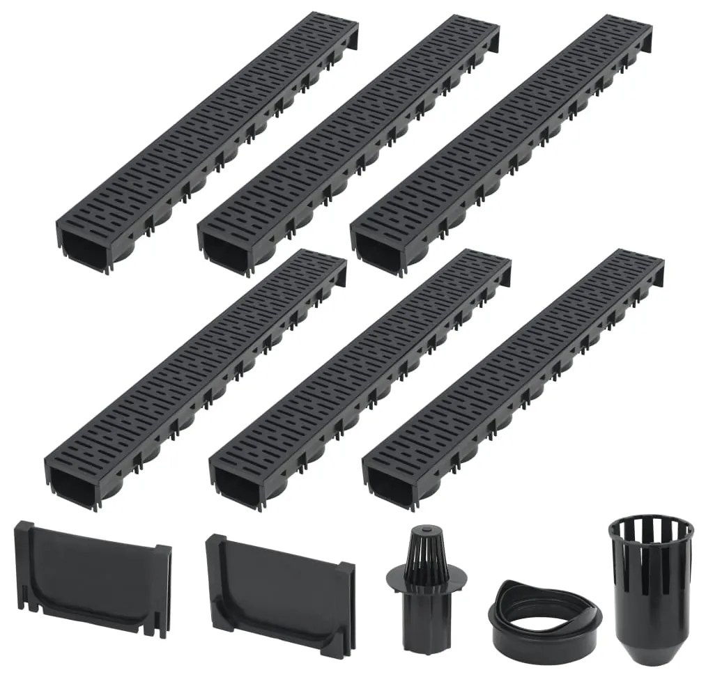 Canalette Di Drenaggio 6 Pz Plastica 6 M /