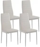 Set 4 Sedie 41x39x95 cm in Similpelle Bianco