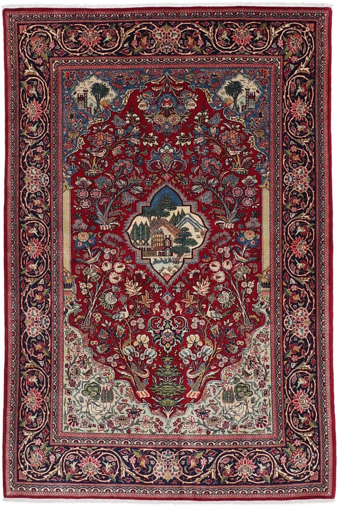 Kashan Tappeto 130 x 210 (Iran) Annodato A Mano