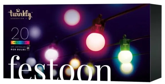 Twinkly TWF020STP-BEU - LED RGB da esterno catena decorativa 20xLED 14m IP44 Wi-Fi