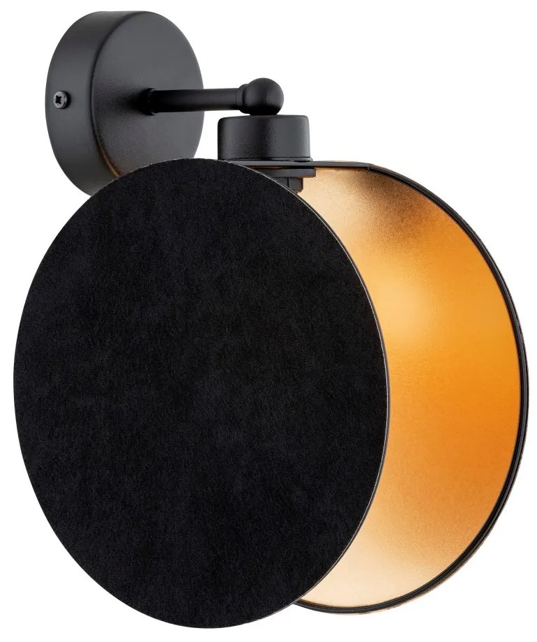 Applique da Parete in Acciaio e Tessuto MOTIF K1 E27 Colore del corpo Nero e Oro