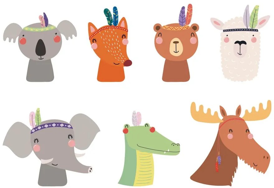 Carta da parati – Piena di animali con piume indiane