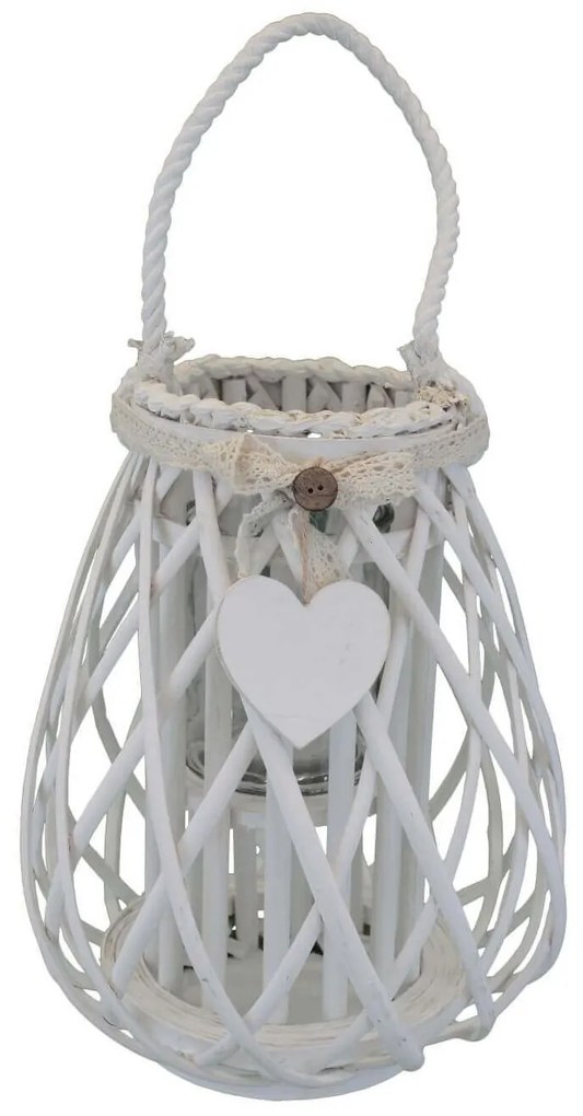 GEORGIE - lanterna in vimini tondo 15 x 30 cm