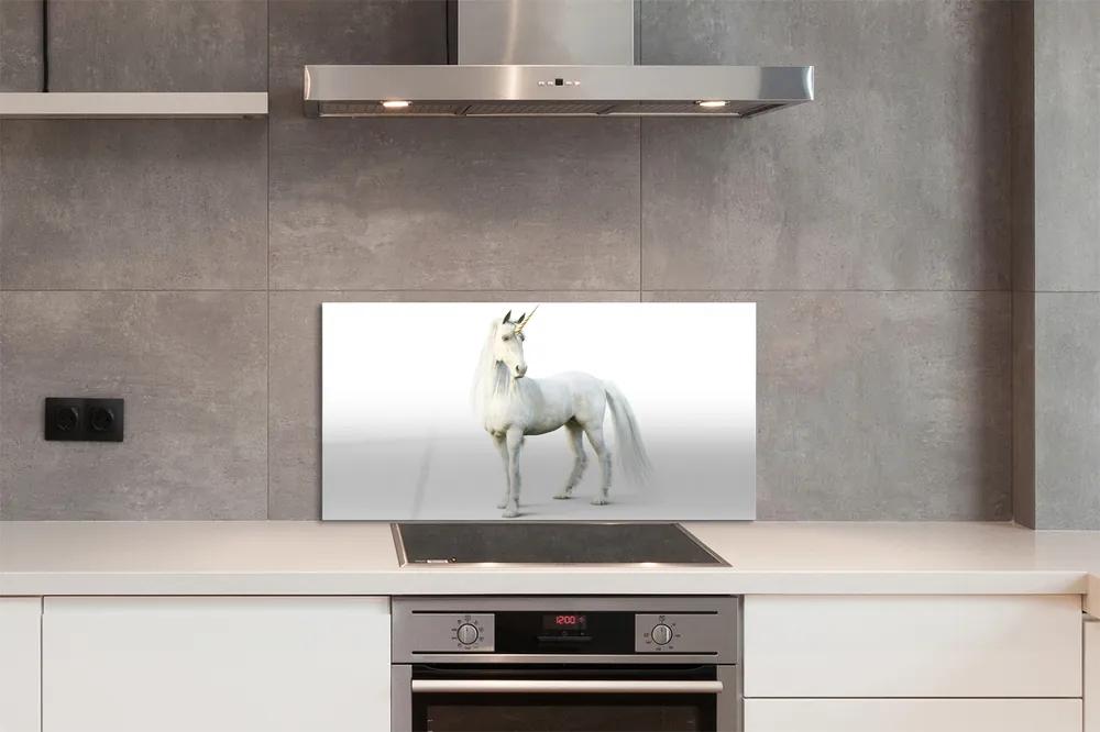 Pannello paraschizzi cucina Unicorno bianco 100x50 cm