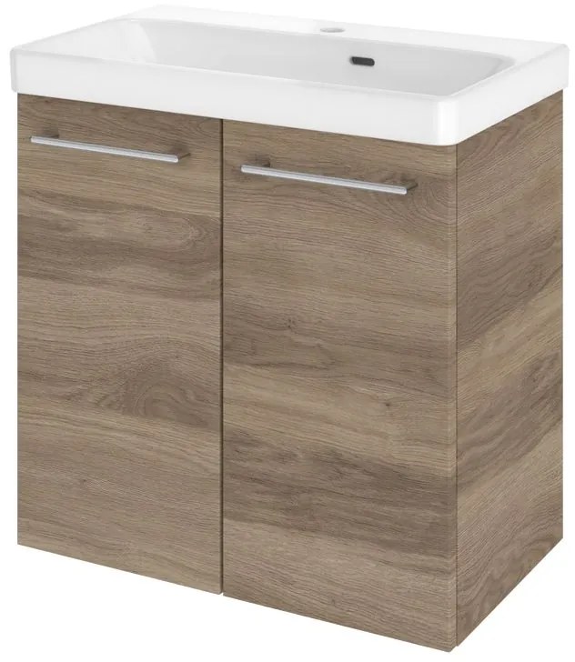 Mobile sottolavabo e lavabo Remix rovere charleston L 60 x H 57.7 x P 33 cm, 2 ante