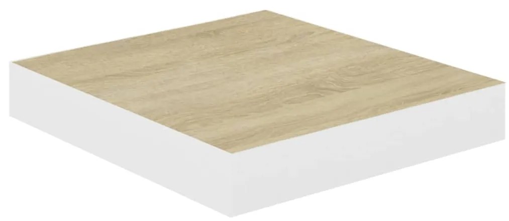 Mensola a parete rovere e bianca 23x23,5x3,8 cm in mdf