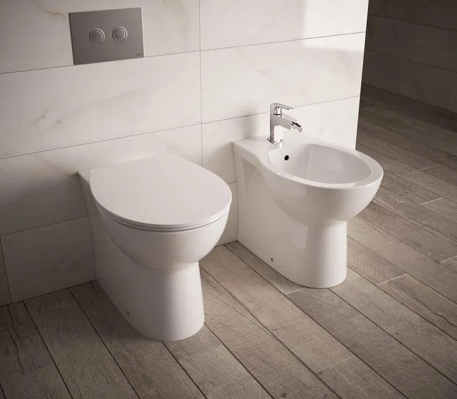 Coppia sanitari scarico a parete IDEAL STANDARD Tirso bianco WC: P 53 x L 35.4 x H 40 cm, bidet: P 53 x L 35.5 x H 40 cm