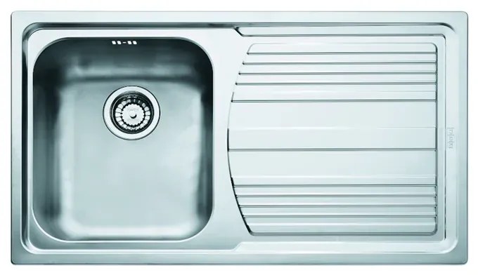 Lavello integrato 1 vasca con gocciolatoio a destra FRANKE Logica Line inox L 50 x L 86 cm argento