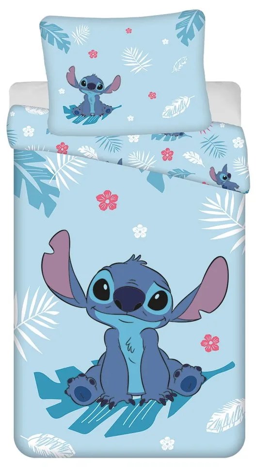 Biancheria da letto per bambini in cotone blu per letto singolo 140x200 cm Lilo and Stitch "Blue" - Jerry Fabrics