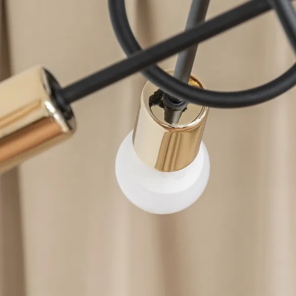 Lampadario a plafone OXFORD 5xE27/15W/230V oro/nero