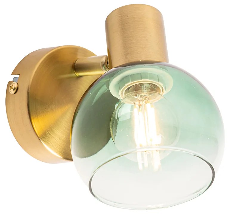 Faretto Art Déco oro con vetro verde - Vidro