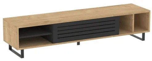 Mobile Porta TV Da Terra 160 Cm Con Anta Frontale Rovere E Antracite Zeffiro