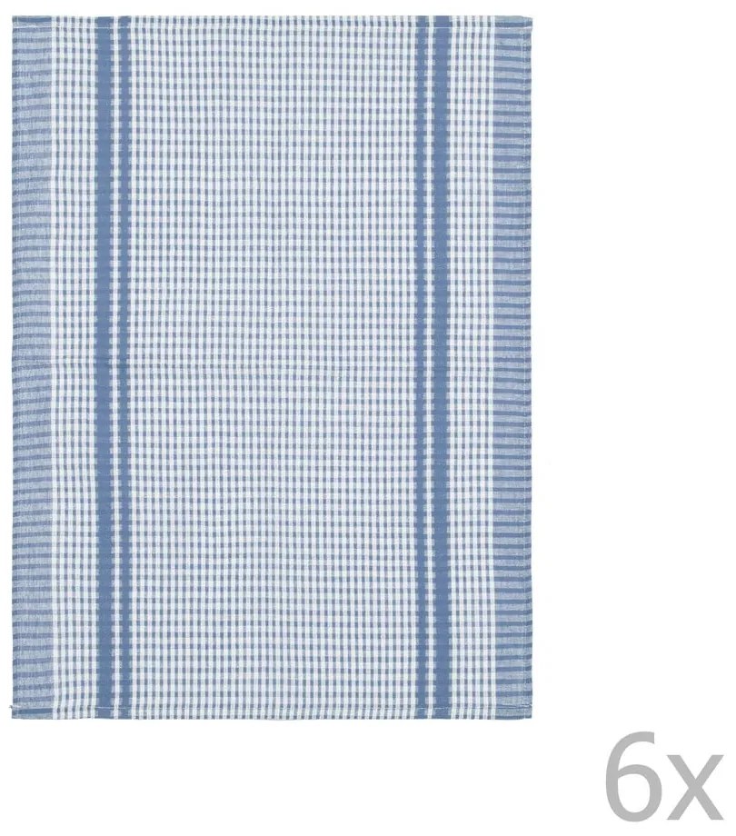 Set di 6 strofinacci in cotone azzurro Waffle, 50 x 70 cm - Tiseco Home Studio