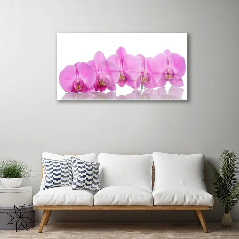 Quadro acrilico Fiori di orchidea rosa 100x50 cm
