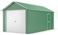 Box container garage auto con saracinesca in lamiera di Acciaio Zincato 360x610cm x h 3,15m - 470KG - 21,96 mq - VERDE