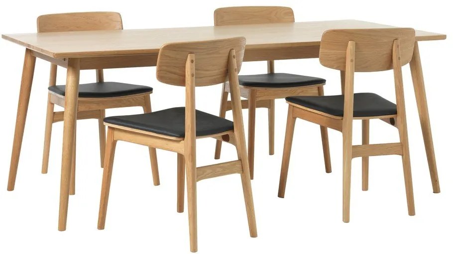 Tavolo da pranzo allungabile con piano effetto rovere in colore naturale 190x90 cm Barrali - Unique Furniture