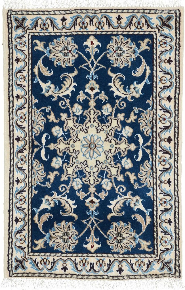 Nain Tappeto persiano 60x90 Blu (Iran) Annodato A Mano