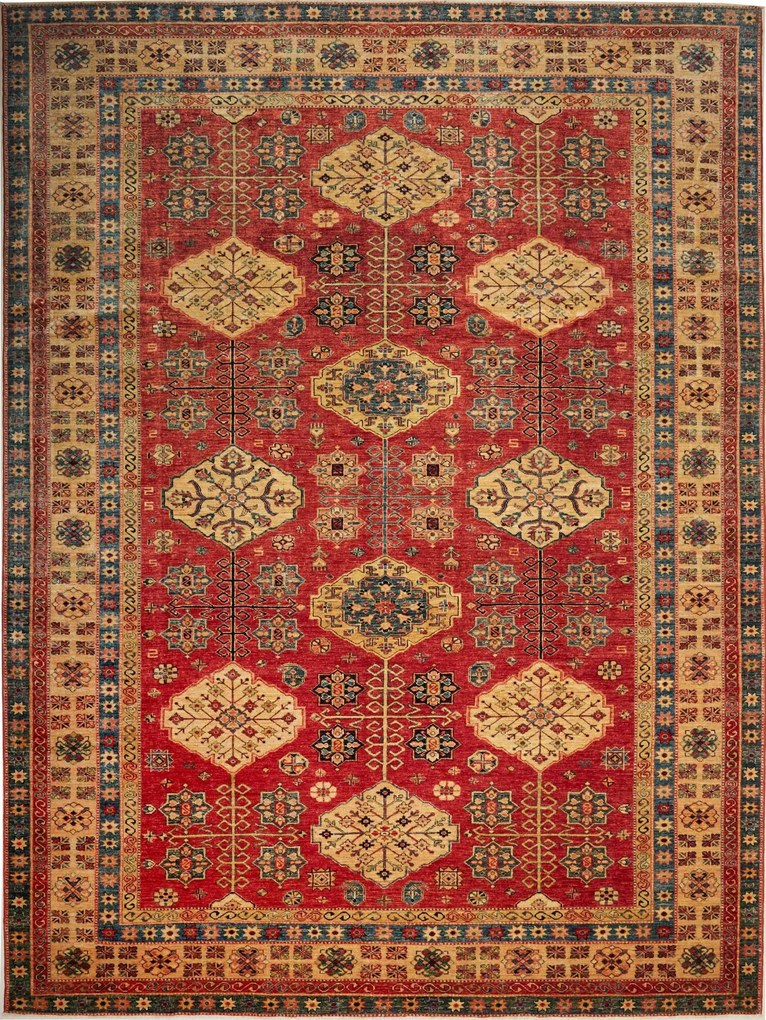 Kazak Tappeto 280x370 Rosso (Pakistan) Annodato A Mano