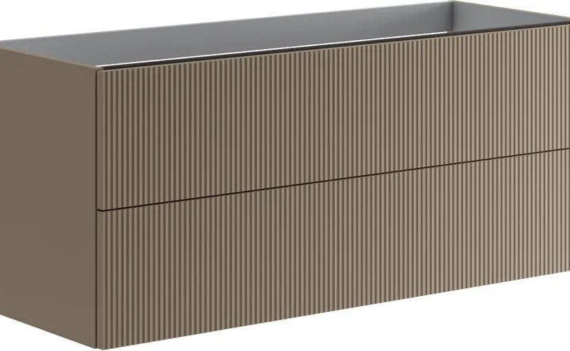 Mobile da bagno sospeso Opera porta lavabo, con doppia vasca 2 cassetti, nocciola L119,5 H50 P45,5cm