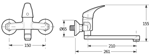 JIKA H3111N70042301 - Rubinetto lavabo TALAS 15,5 cm cromo lucido