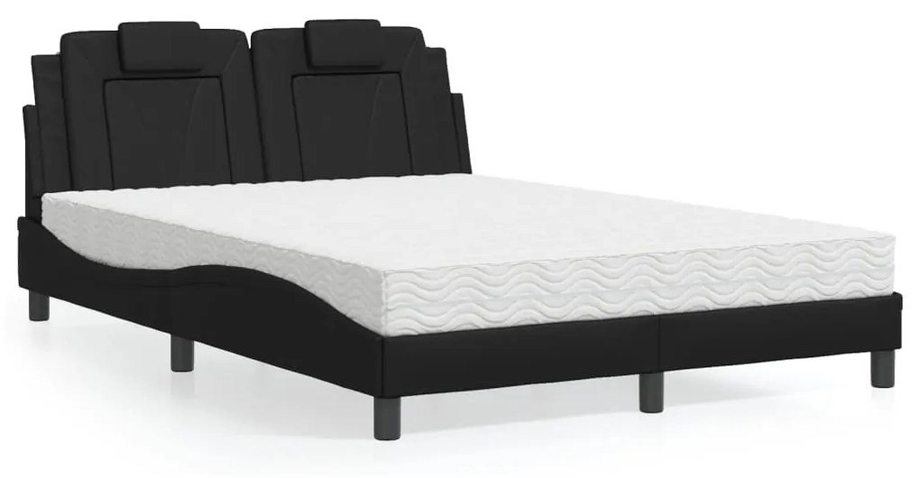 Letto Con Materasso Nero 120x200 Cm İn Similpelle /