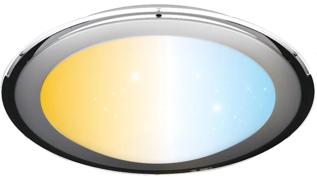 Aigostar - Lampada da soffitto dimmerabile a LED 60W/230V 2700-6500K Ø 52,7 cm cromo + telecomando