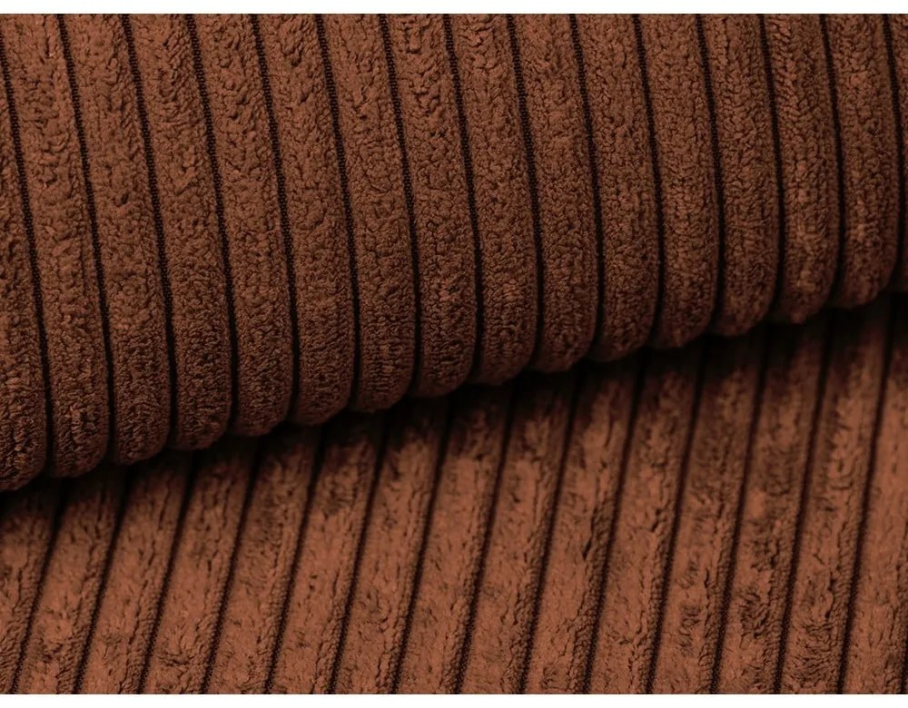 Divano color terracotta allungabile con rivestimento in velluto a coste 195 cm Nona – Makamii