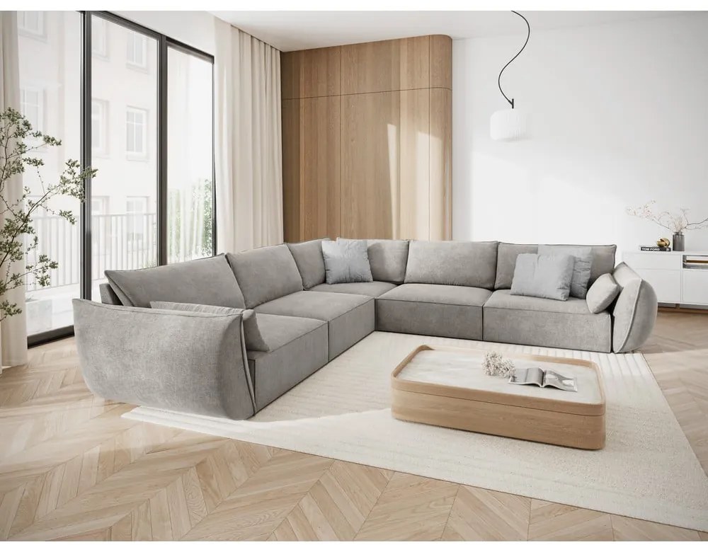 Divano angolare grigio chiaro (variabile) Vanda - Mazzini Sofas