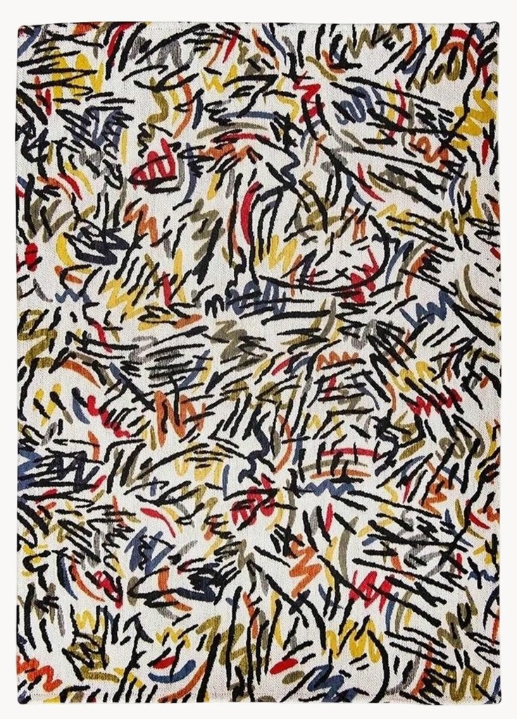 Tappeto jacquard a tessitura piatta Graffito