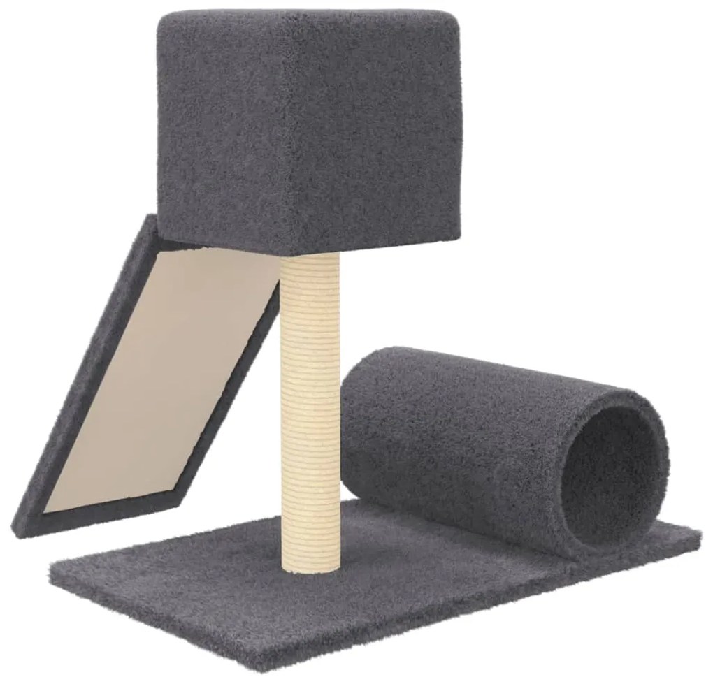 Albero per gatti con tiragraffi in sisal grigio scuro 59 cm