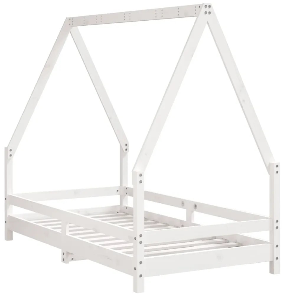 Giroletto per bambini bianco 80x160cm in legno massello di pino