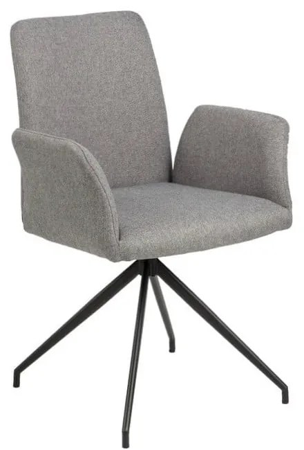 Sedia da pranzo grigia in imbottito con braccioli Naya – Actona