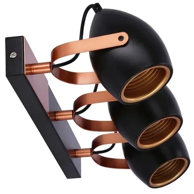 Luce Spot ANICA 3xE14/40W/230V nero/rame