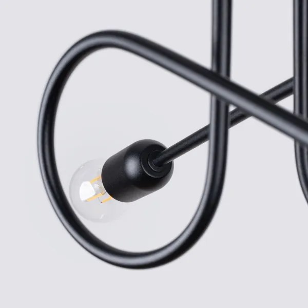 Sollux SL.1472 - Lampadario a plafone LOOP 2xE27/15W/230V nero