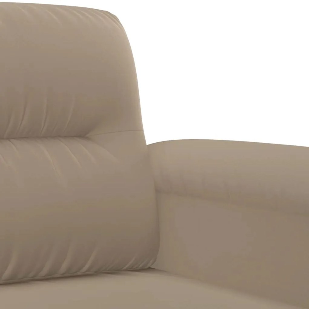 Set divani 2 pz con cuscini tortora in tessuto microfibra