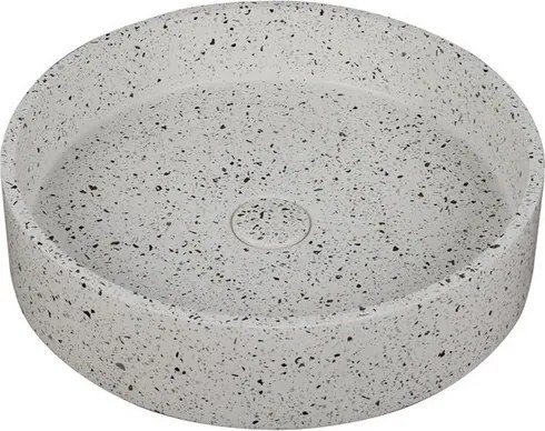 Lavabo da appoggio rotondo con finitura terrazzo stracciatella | KTERE-430STR - KAMALU
