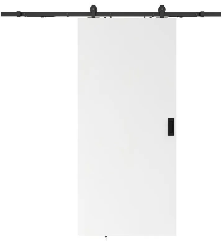 Porta scorrevole con sistema esterno muro H205 x L93 cm MDF + PVC Bianco - VARIN II
