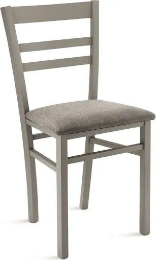 Sedia imbottita in tessuto Grigio Chiaro e sruttura in legno HOLLY 2 sedie