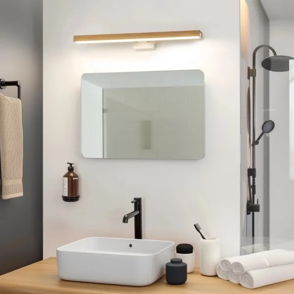 Brilagi-Illuminazione a LED per specchi da bagno WOODY MIRROR LED/12W/230V IP44 quercia/bianco