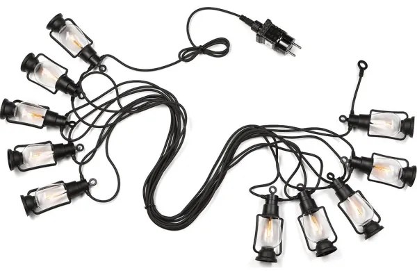 Catena luminosa decorativa da esterno GIRLANDA 10xLED 10m IP44 bianco caldo